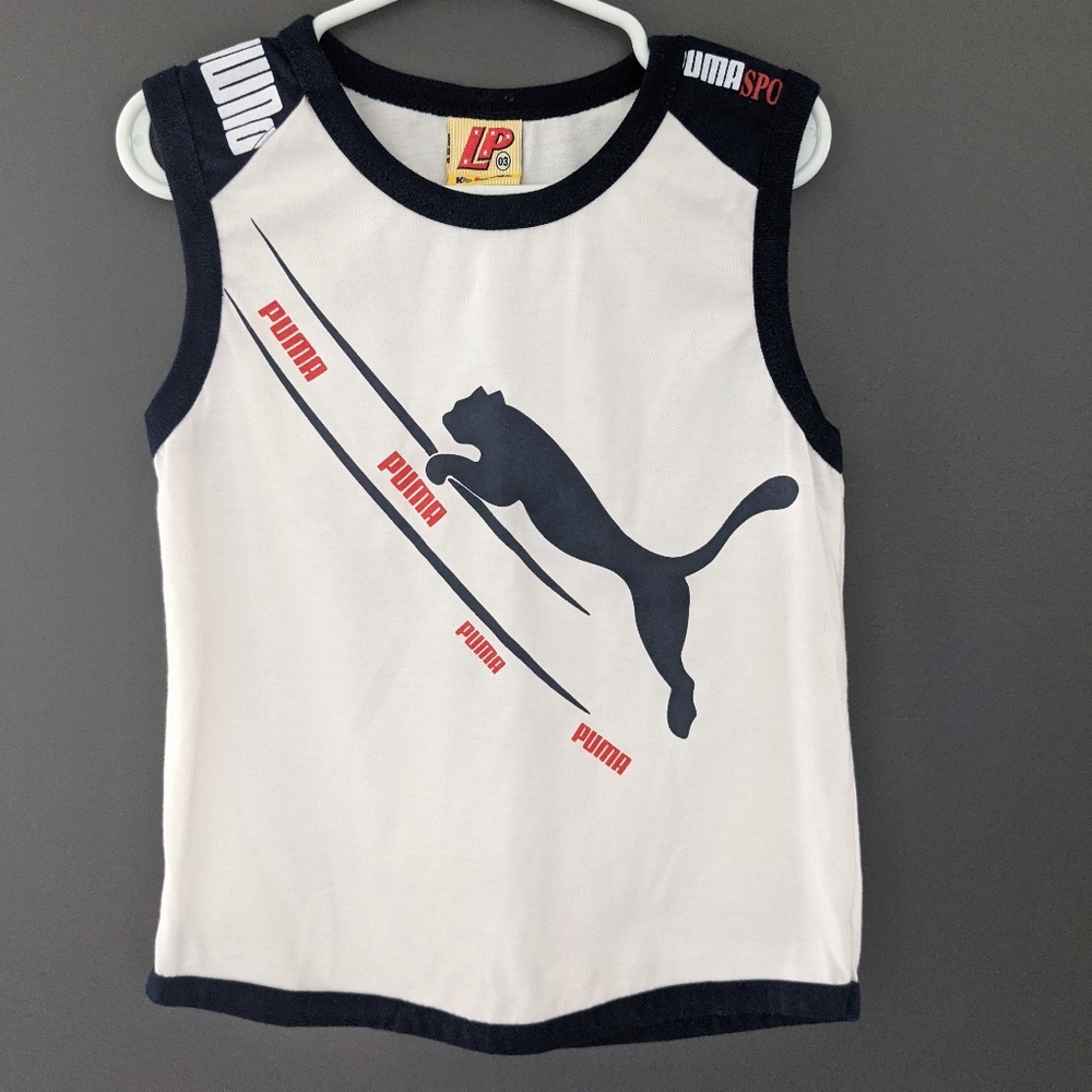 Puma white athletic sleeveless tank top